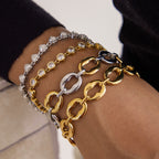 Color Block Bracelet Non-Fading Jewelry for Women Stainless Steel