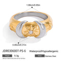 Gold-Plated Stainless Steel Vintage Ring — material detail — jewelry finish and design detail