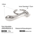 Sculptural Stainless Steel Open Ring in Gold-Plated — Modern Classic — close-up detail — jewelry finish and design detail
