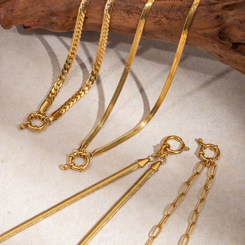 18K Gold-Plated Brass Layered Necklace featuring layered detailing