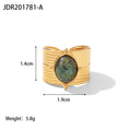 Sculptural 18K Gold-Tone Stainless Steel Open Ring with gold-tone stainless steel construction