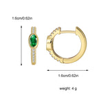 E0465 Round Single-Sided Trendy Circle Earrings for Women Simple Zircon Hoop Earrings