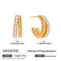 Gold-Plated Stainless Steel Ear Cuff with Cubic Zirconia Detail Earrings — alternate product view — jewelry finish and design detail