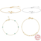 S925 Sterling Silver Paperclip Snake Bracelet Diamonds And Turquoise