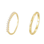 SR0051 S925Silver Minimalist Girl Retro Artistic Slim Couple Rings Inlaid with Zirconia