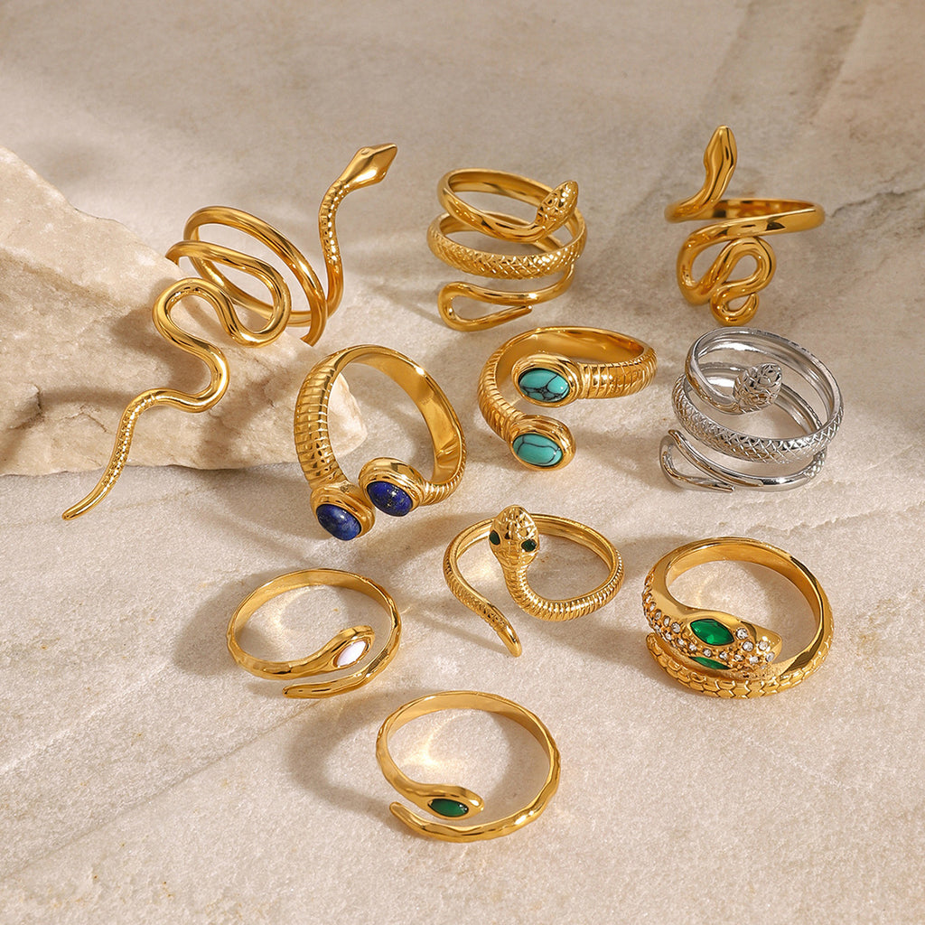Stainless Steel Snake Ring Open Ring rings