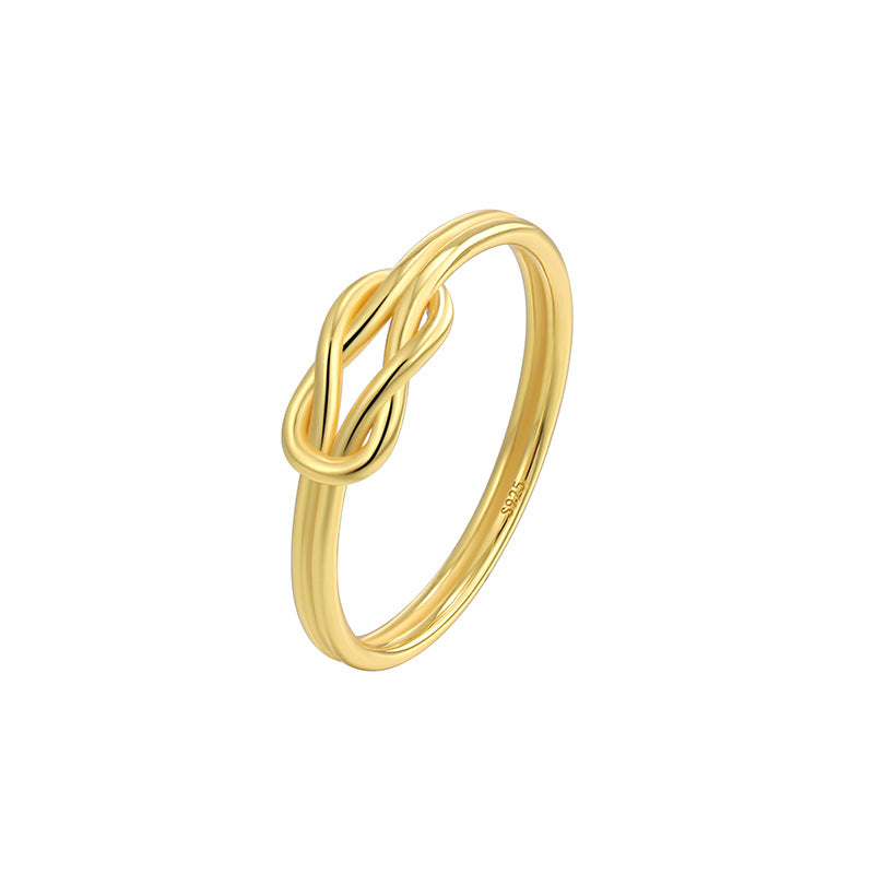 SR0016 S925Silver Wire Wrapped Design Braided Knot Joint Ring Trendy