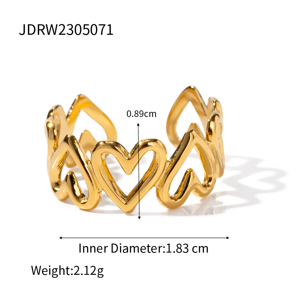 Minimalist gold Steel Color Series Stainless Steel Plain Ring Jewelry