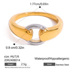 Color Block Stainless Steel Ring Exaggerated Piece rings