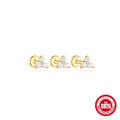 Triangle Petal 925 Sterling Silver Cartilage Studs — decorative detail — jewelry finish and design detail