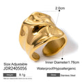Hammered Stainless Steel 18K Gold-Plated Open Ring — jewelry construction
