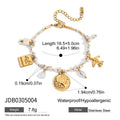 Initial Pearl Stainless Steel Gold-Plated Bracelet — jewelry construction