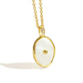 Gold-Plated Brass Shell CZ Pendant Necklace styled for independent jewelry boutiques