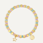 B0312 Star Pendant Trendy Casual Bracelet Chalcedony Stone Beads