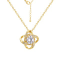 Gold-Plated Brass Four-Leaf Clover Leaf Necklace styled for independent jewelry boutiques