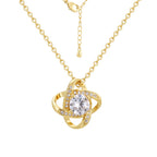 CYN0229 Eternal Heart Copper Necklace for Women with Design Sense Lucky Four-Leaf Clover Necklace