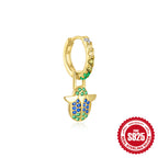 925Sterling Silver Inlaid Diamond Animal Goldfish Pendant Hoop Earrings Hot-Selling Heart Lightning Earrings for Women