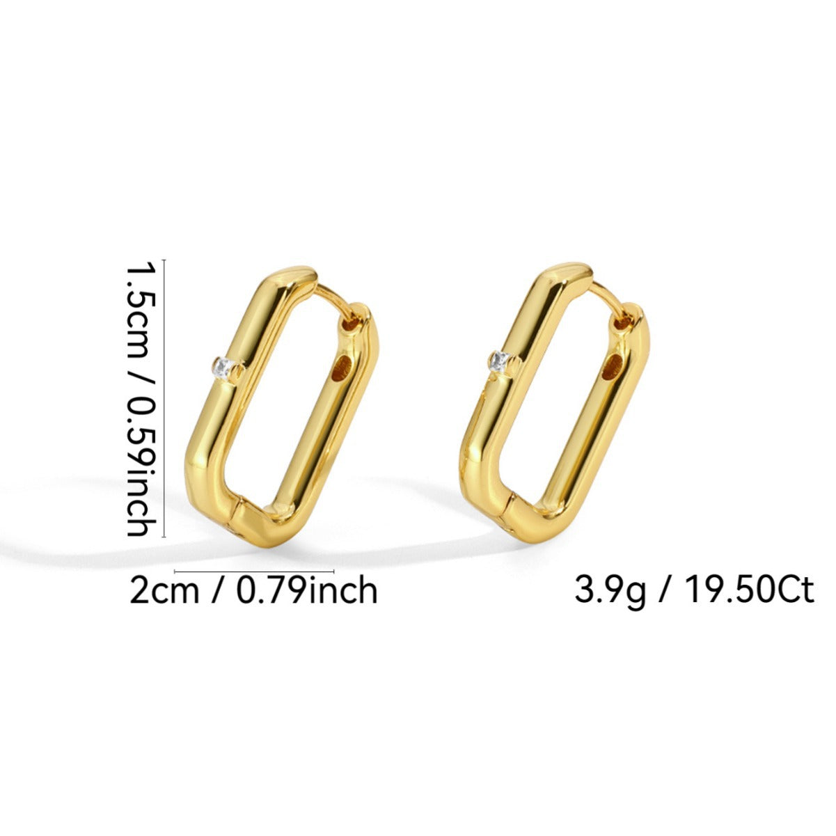 Fashion Simple Geometric Square Earrings for Women with Design Sense Zircon Earrings Minimalist Style Small Accessories