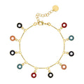 Gold-Plated Brass Round Enamel Bracelet styled for independent jewelry boutiques — jewelry finish and design detail