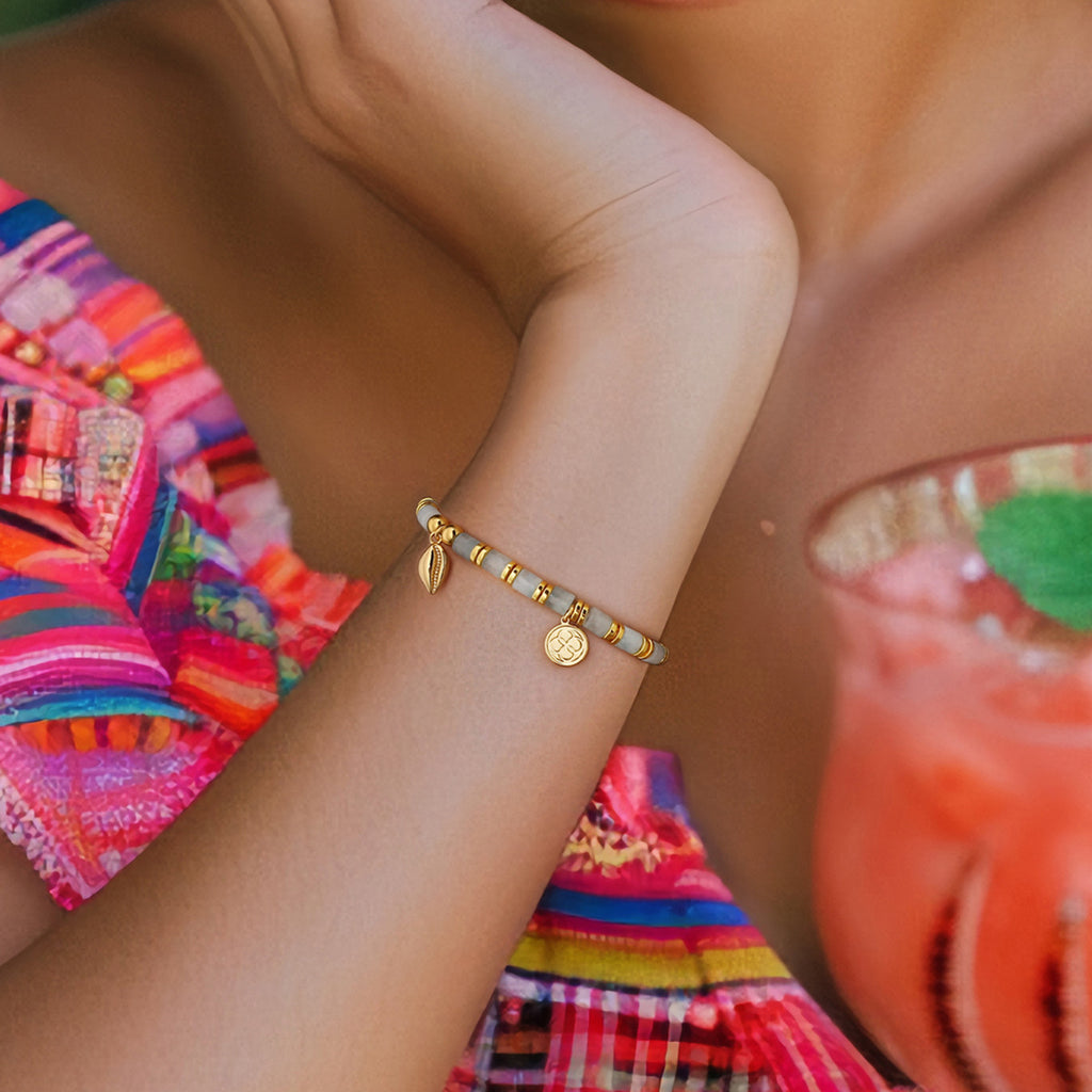 CYB0231Copper plating14k Gold Vintage Bohemian Shell Bracelet String