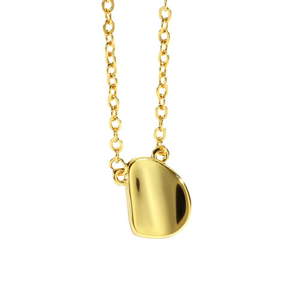 N0019 Gold-plated Brass Necklace Creative Irregular Curved Minimalist Geometric Small Round Necklace