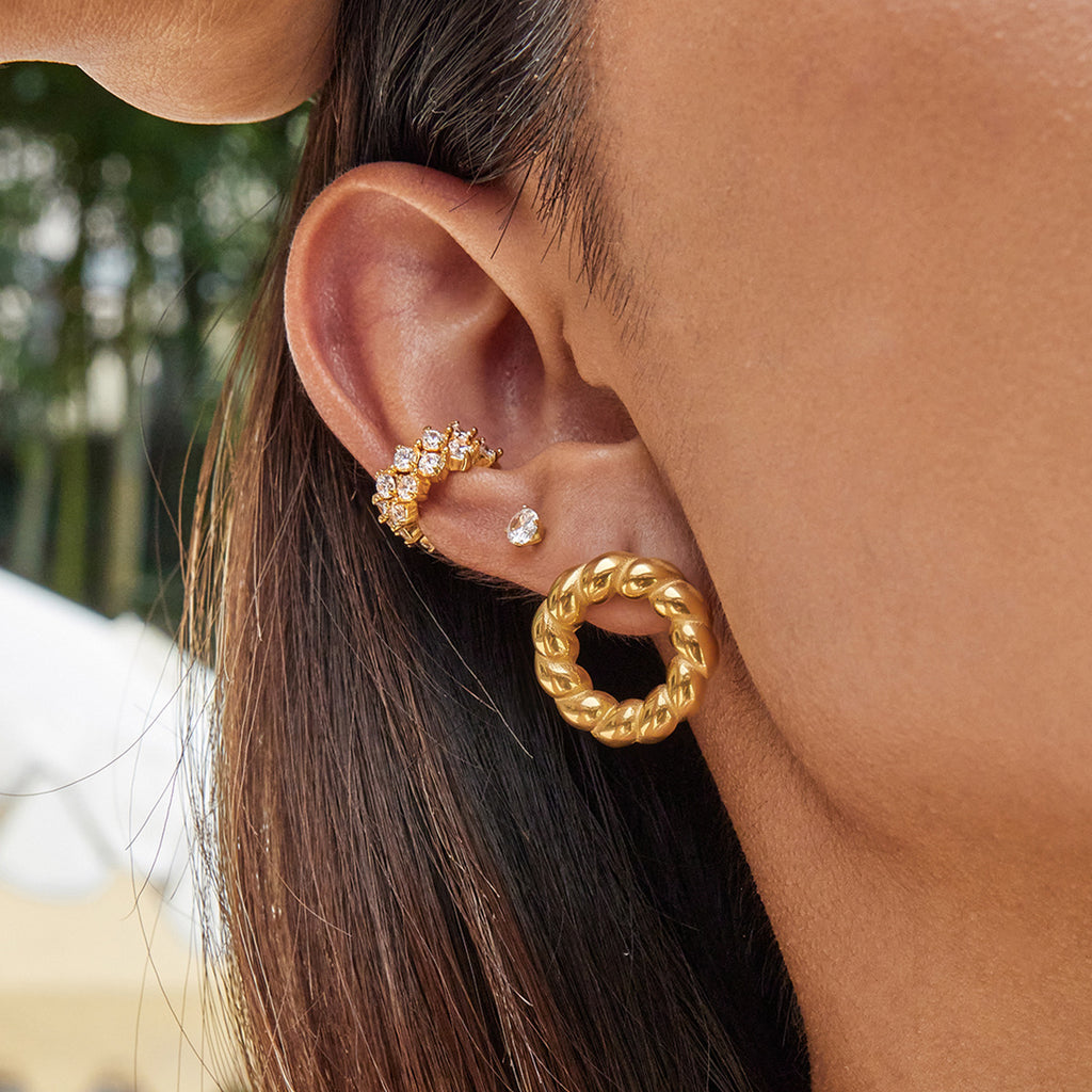 Stainless Steel Circle Stud Earrings Non-Fading Earrings Jewelry for Women