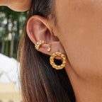 Stainless Steel Circle Stud Earrings Non-Fading Earrings Jewelry for Women