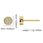 E0565 New Design Simple Style Earrings for Women gold Round Micro Pave Zircon Earrings