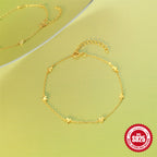 S925 Sterling Silver Minimalist Heart Layered Bracelet