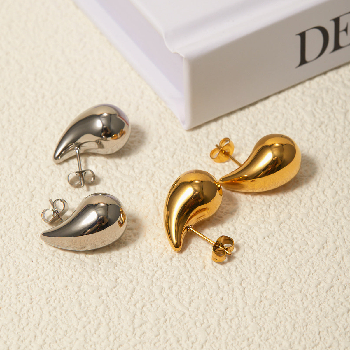 2H 18K Gold Stainless Steel Small Water Drop Earrings2025New Trendy Elegant  Earrings