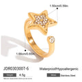 Gold-Tone Stainless Steel Ring with Star Detail with Celestial Detail with a refined design profile