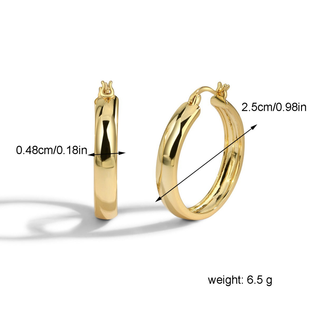 E0276 Fashion Ornament Large Circle HOOP Minimalist Design Earrings Retro Hong Kong Style Ear Clip