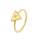 SR0024 S925Silver Geometric Triangle Glossy Ring for Women