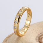 R0268 Elegant Triangular Micro Pave Zircon Simple Ring for Women Brass Gold Plated