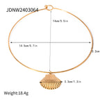 2025Summer Stainless Steel Shell Necklace Starfish Beach Collarbone Chain Jewelry Choker