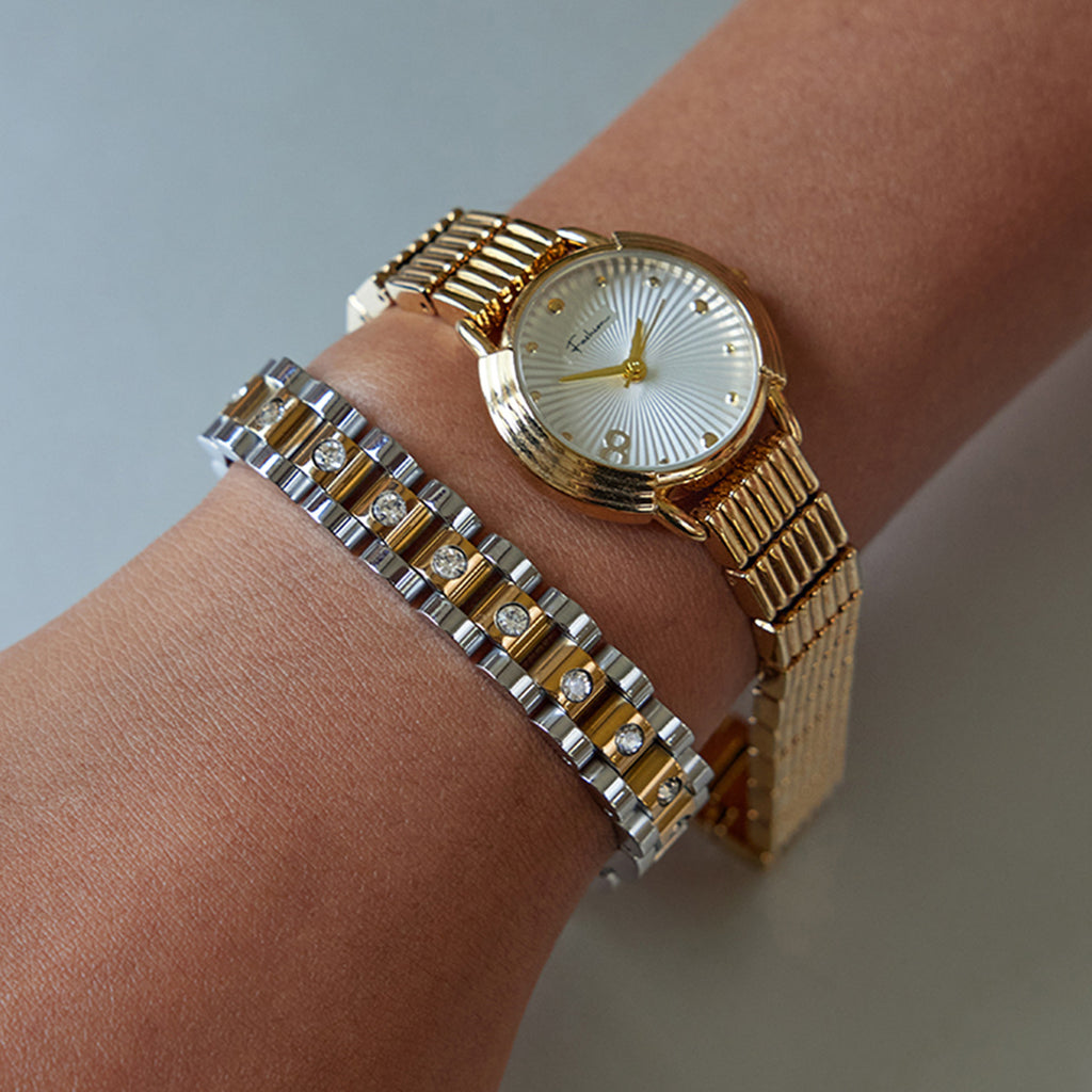 2H Stainless Steel White Diamond Bracelet Jewelry for Women, Non-Fading Jewelry