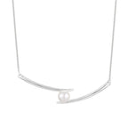 SN0052 S925Silver Smile Design Pearl Collarbone Chain Women's Fashion Pendant