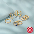 S925Pure Silver Classic Single Diamond Stud Earrings Hoop Earrings Hot-Selling Smooth Minimalist Earrings Jewelry