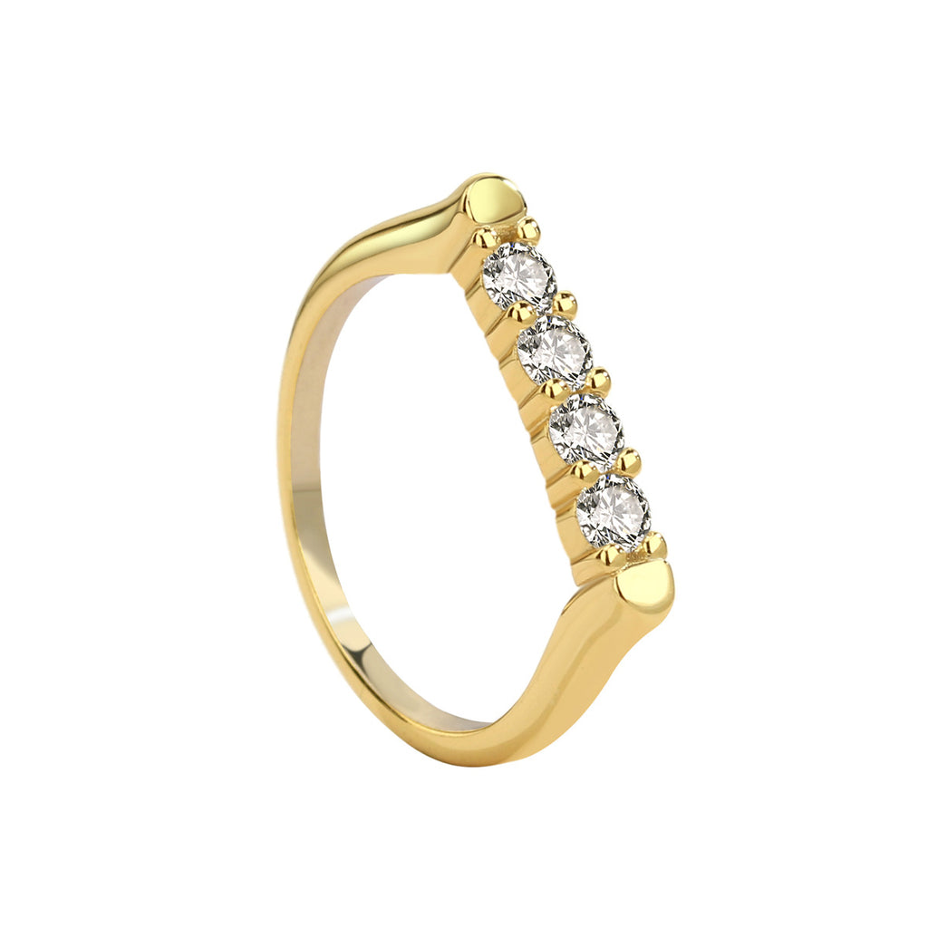 R0209 Gold-plated Copper Ring Stackable Row Drills Hot-selling Accessories