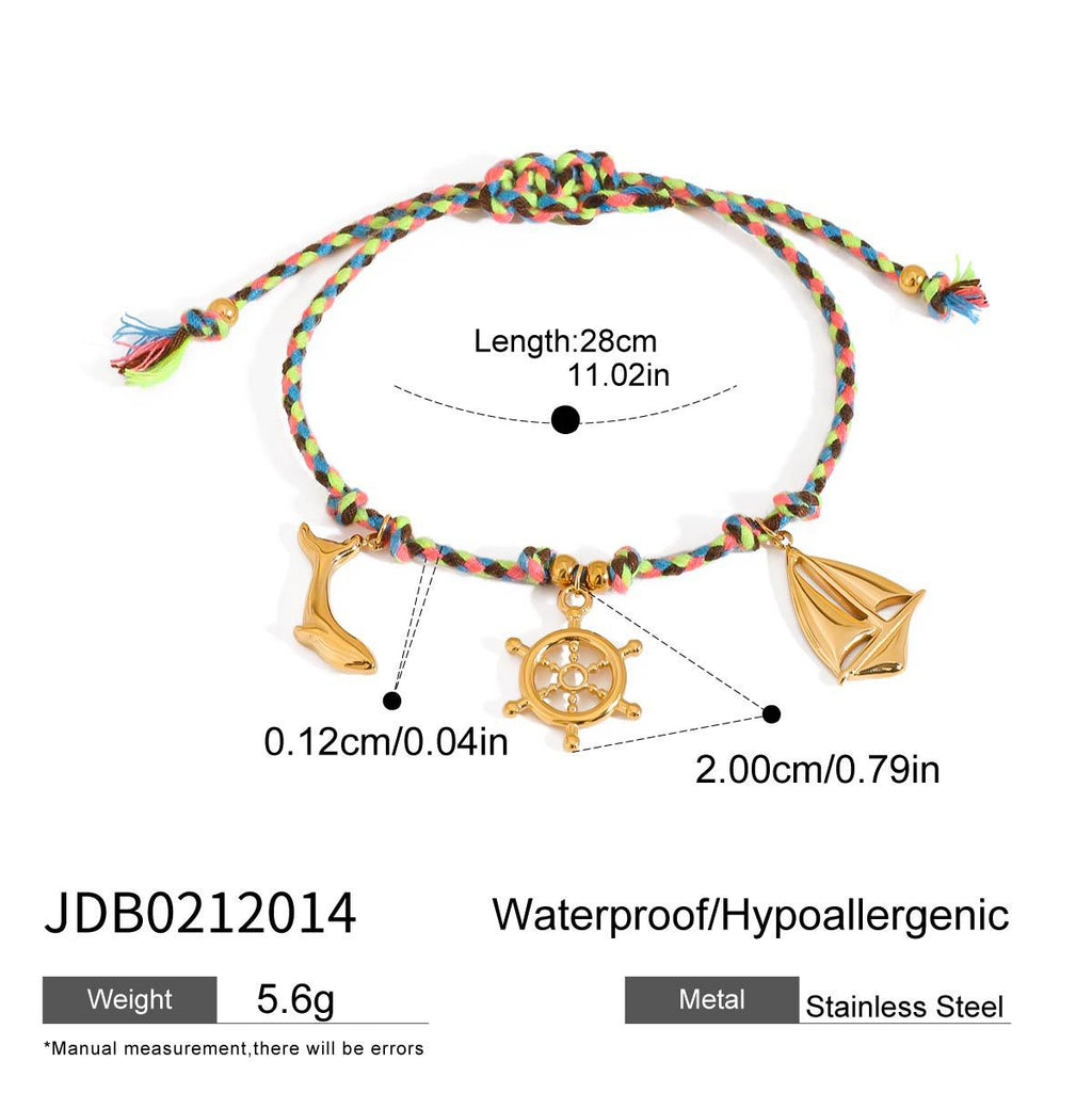 Ocean Weaving Diy Bracelet Bracelet Stainless Steel Jewelry Accessories Pendant