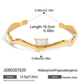 Gold-Plated Stainless Steel Cuff Bracelet with Cubic Zirconia Open Profile Detail — jewelry construction