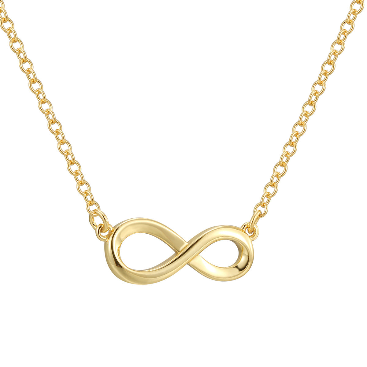 Two Tone Infinity Necklace For Women Copper Gold Silver Pendant