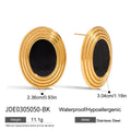 Mother-of-Pearl Stainless Steel Gold-Plated Earrings — alternate product view — jewelry finish and design detail