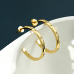 E0046Exaggerated gold Circle Star Earrings for Women with Inlaid Diamonds Round Hoop Earrings