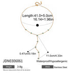 Stainless Steel Zircon y Long Chain Necklace Jewelry for Women Autumn Winter Sweater Chain