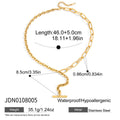 Gold-Plated Stainless Steel Lariat Necklace — Distinctive Outline — jewelry detail — jewelry finish and design detail