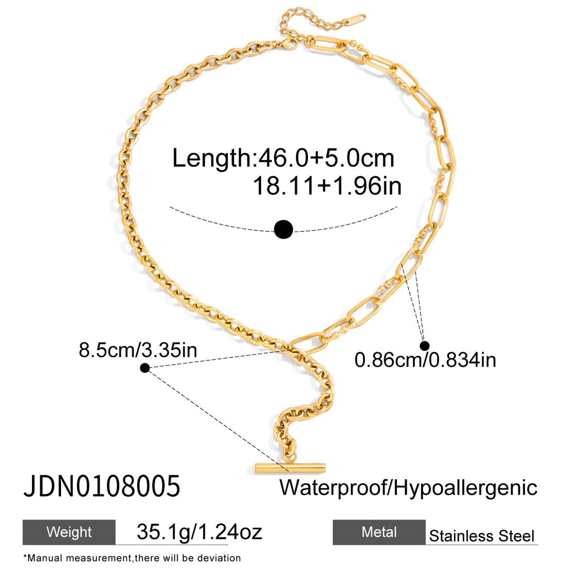 Stainless Steel Chain y Chain Necklace Jewelry Long Necklace Autumn Winter Sweater Chain