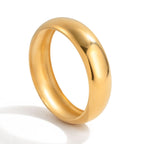 18K Gold Stainless Steel Ancient Method Plain Circle Bracelet for Women Non-Fading Jewelry Stainless Steel