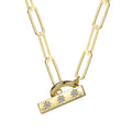 18K Gold-Plated Brass Star Paperclip CZ Necklace styled for independent jewelry boutiques