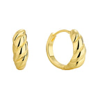 E0698 Fashion Geometric Asymmetric Braided Earrings for Women Brass Gold-Plated Simple Smooth Earrings